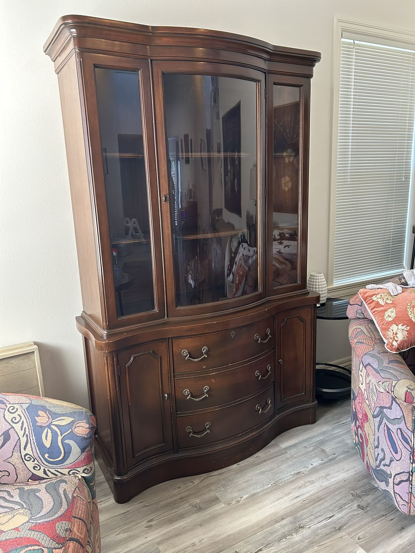 Cherry Wood Antique China Hutch