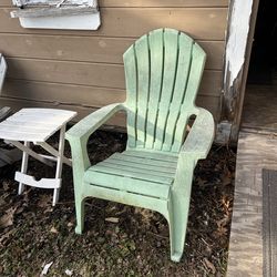 plastic Adirondack chair.