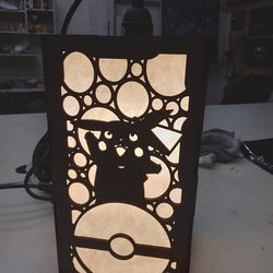 handmade wood pokemon lights