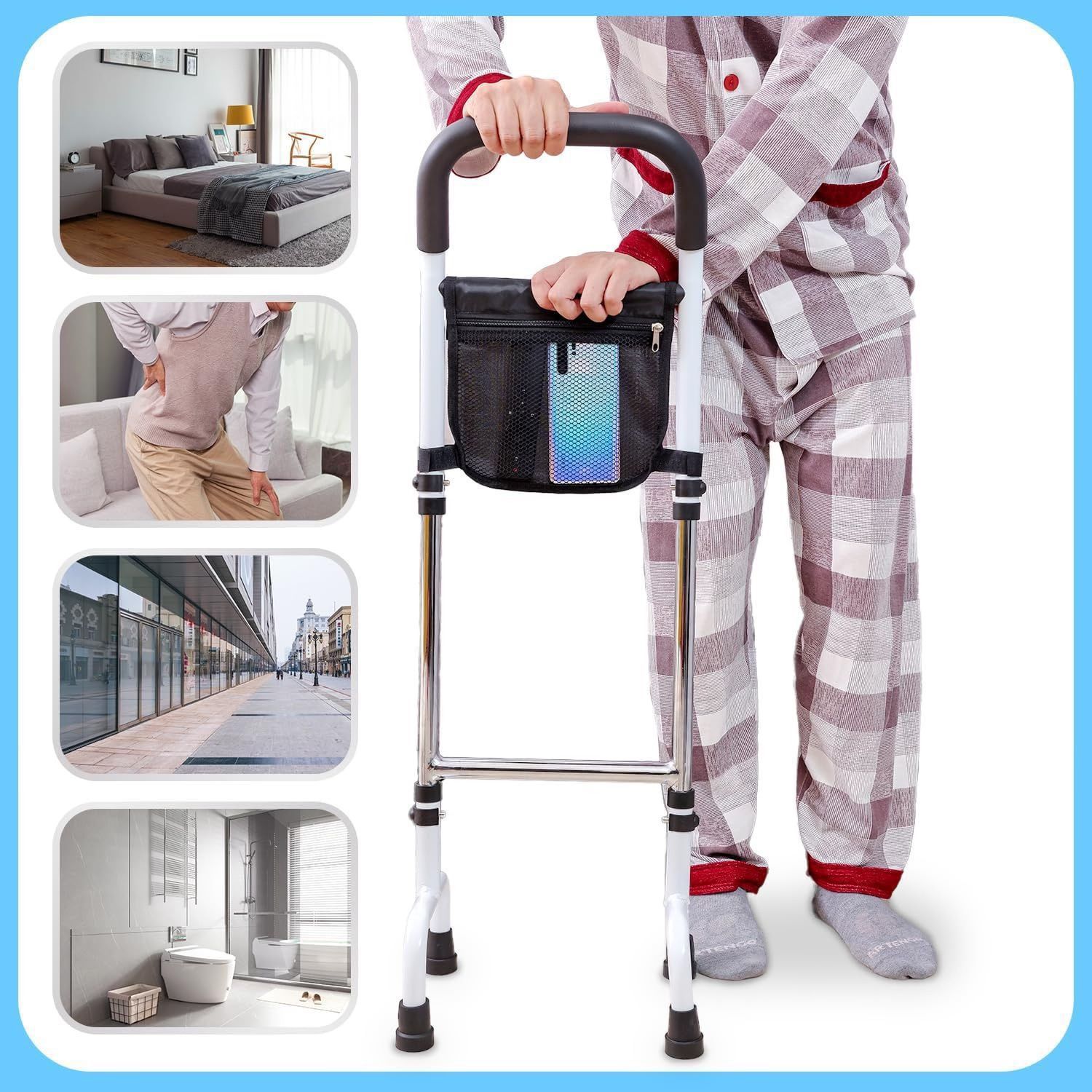 New Walking Cane, Body Recovery Aid Tool Up to 300lb, Height Adjustable 28.3-36.2in