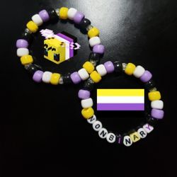 LGBTQ+: Nonbinary Bracelet Set (Handmade)