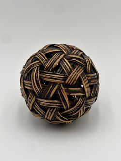 Traditional Takraw Ball Muzzle Rattan Ball Woven Hand Craft Weave Home Decor Quantity Of 2