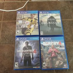8 PS4 GAMES ALL OF THEM FOR 75$, They Are In Good Condition. If You're  Interested Leave A Mesagge.