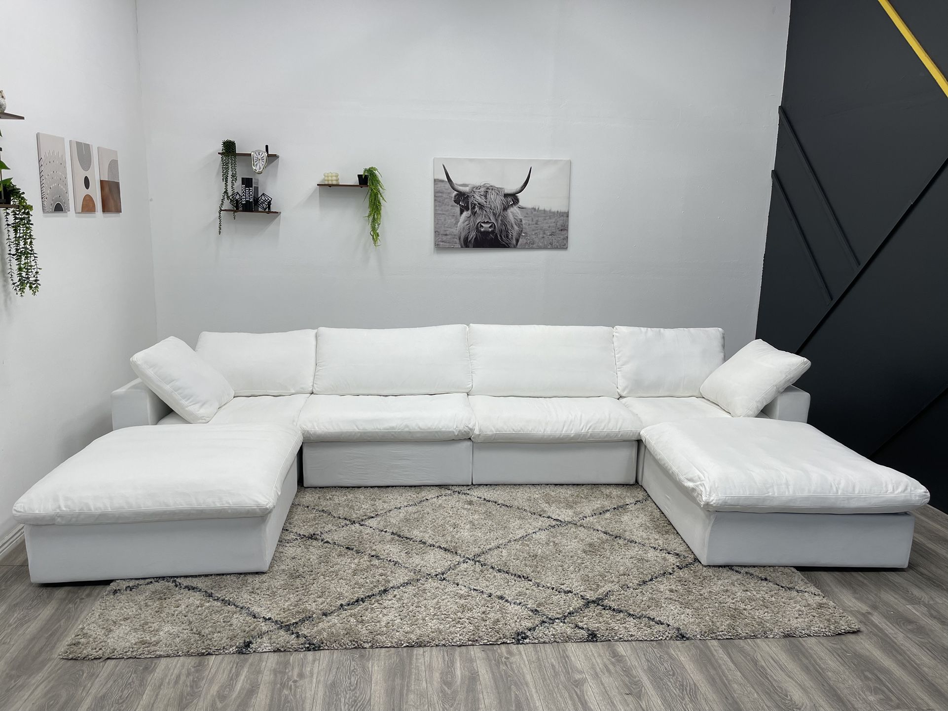White Modular Sectional Couch - Free Delivery