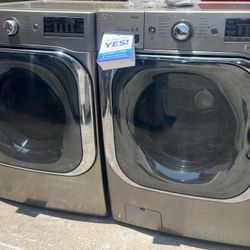 LG STAINLESS STEEL WASH AND DRYER 