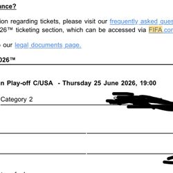 2026 FIFA World Cup Los Angeles Match 59 Team USA Playoff Match Category 2