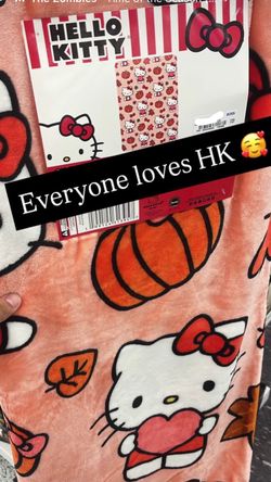 Hello Kitty Fall Pumpkin Throw Blanket