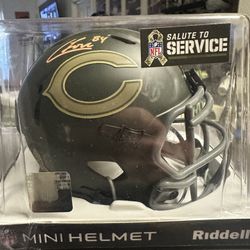 Colston Loveland Signed Chicago Bears Riddell STS Speed Mini Helmet Beckett