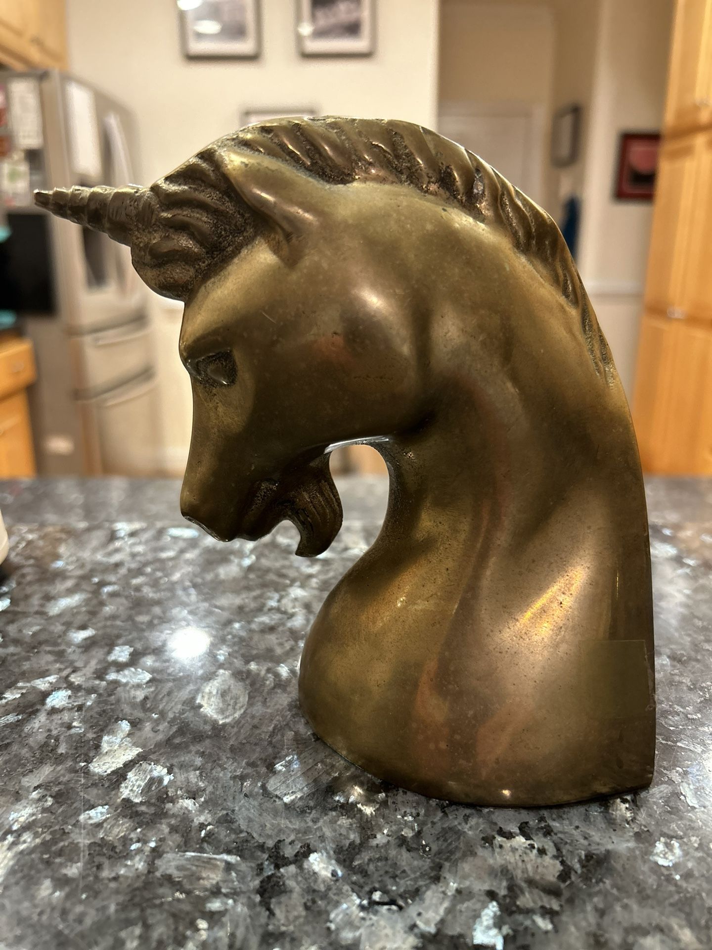 Vintage Brass Unicorn Bookend