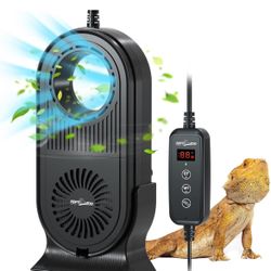 REPTI ZOO Reptile Glass Terrarium Air Purifier,Carbon Filter Reptile Dehumidifier Air Cleaner with Timing for Bearded Dragon,Lizard,Tortoise,Snake
