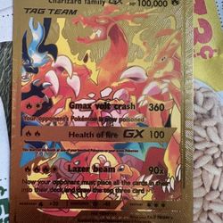 Charizard family GX Tag Team Gold Pokémon Card