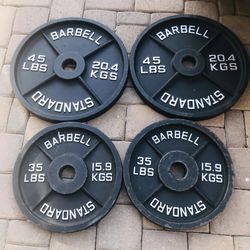 45 Lb And 35 Lb Olympic Weights Set 