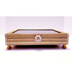 Golden, Pearl & Rhinestone Vanity Jewelry Display Box