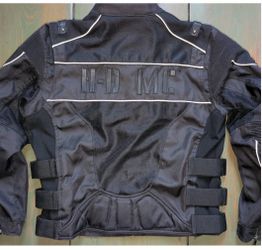 Harley Davidson XL Men's SWAT Black Mesh Textile Hooded Motorcycle Jacket