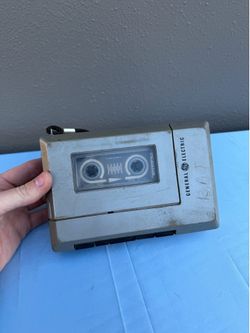 General Electric Portable Cassette Player Silver Headphone Jack Record