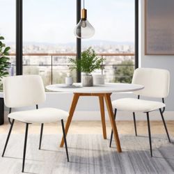 Courbevoie Upholstered Metal Dining Side Chairs (Set of 2)