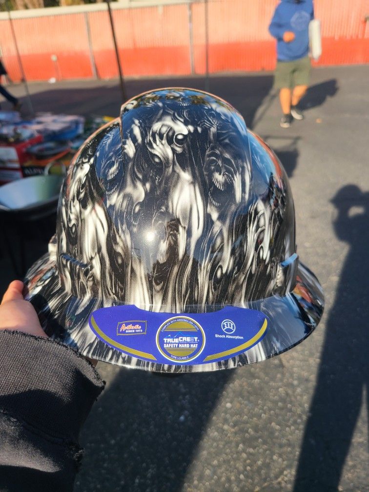 Black Skull Fiberglass Hard Hat