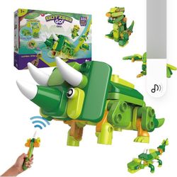 BOTZEES GO! Dinosaur Robots for Kids, Building and Electric Remote Control Toys, STEM Learning Toys for Kids Ages 3+, Boys Toys, with RC Magic Stick, 