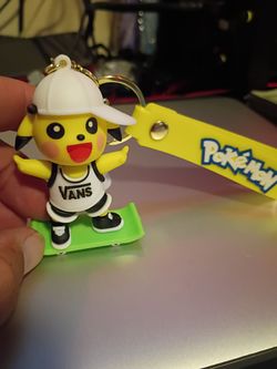 Skateboarding Pikachu Keychain