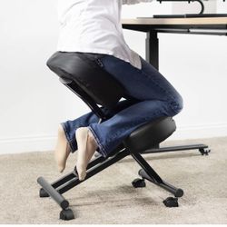 Ergonomic Kneeling Chair, Adjustable Stool for Home and Office - Improve Your Posture with an Angled Seat - Thick Comfortable Moulded Foam Cushions - 