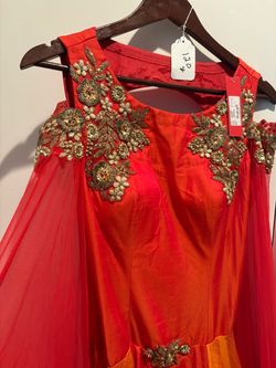 Red Orange Embellished Dress