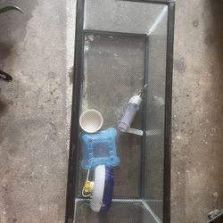 Glass Aquarium w/ Hamster Toys 