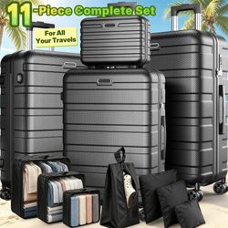 11-Piece Hardshell Luggage Set, 28/24/20 Spinner Suitcase, Carry-on, Toiletry Bag & Packing Cubes