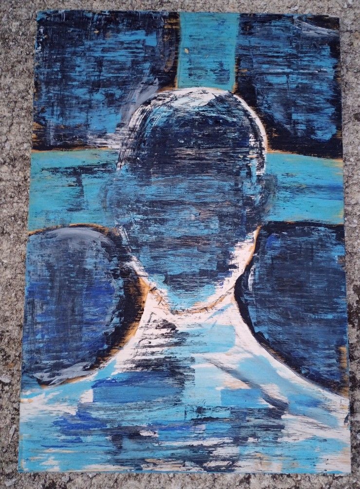 Abstract Original Artwork Painting Acrylic on Plywood 24" x 16" *40.00*