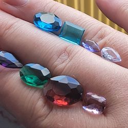 Lot Of 8 Tanzanite Elestial Fire Monatomic Andara Crystal Gemstones Lot