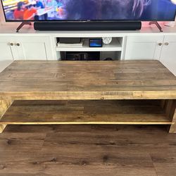 Wood coffee table