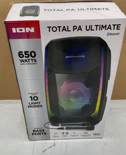 ION (Total PA Ultimate) - 650W - Bluetooth PA Speaker System w/ Mic, LED Lights, Bluetooth, Stand Etc.