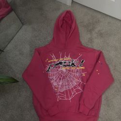 Pink multicolor Sp5der hoodie  
