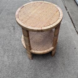 Threshold Studio Wood Rattan Accent Table  Round Costa Mesa Target