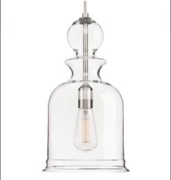Brushed Nickel Pendant Light with Clear Glass Shade
