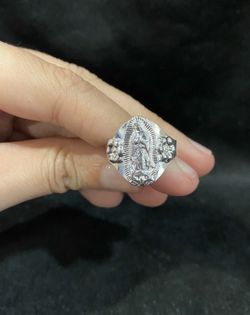 925 Sterling Silver Men's Womens Virgin Mary Maria Guadalupe Ring