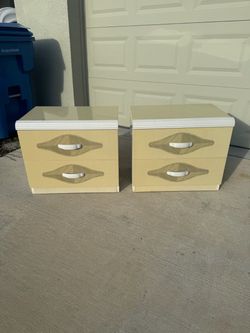Vintage Italian Pair of 2-Drawer Nightstands
