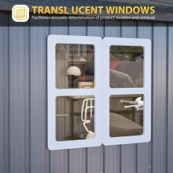 12x10 FT Outdoor Storage Shed Metal, Large Garden Tool Sheds Outdoor with Lockable Doors, Waterproof Steel Utility Storage Building, Heavy Duty Equipm