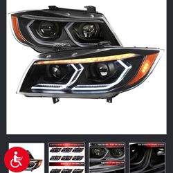 2006 , 2007 , 2008 , 2009 ,2010 , 2011 BMW E90 3 Series Sedan 3D Iced LED Dual Projector Headlights New