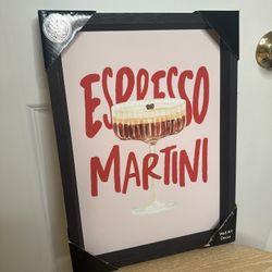 Espresso martini Canvas Wall Art With Frame
