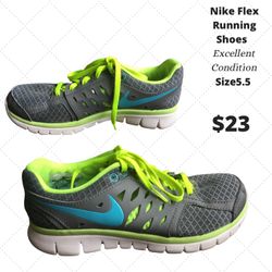 Nike Flex running shoes, Size 5.5, Excellent Condition