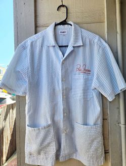 Like New Hotel Stitched Button Down (blue and pink)