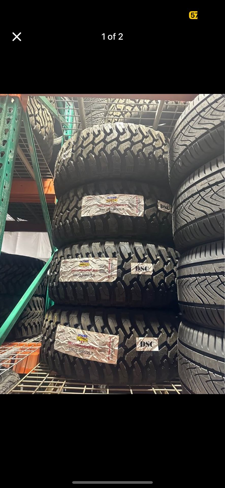 33x12.50R22LT Centennial Dirt Commander M/T 12ply Tires