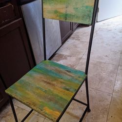 Stained Metal Industrial Chair 