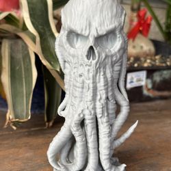 Call of Cthulhu Skull Bust 6.5” Gray 3D Printed Statue Lovecraft Horror Decor