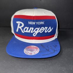 Henrik Lundqvist Signed New York Rangers Mitchell & Ness SnapBack hat New.