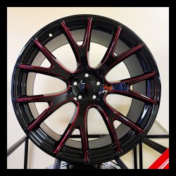 20x9 5x115 REP218 Black W/ Red Milling Wheels – Dodge Charger / Chrysler 300