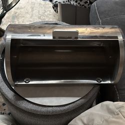STAINLESS STEEL BREAD HOLDER ROLL-UP TOP BREAD BIN CONTAINER