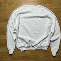 Vintage Blank White Crewneck Sweatshirt Men’s XXL