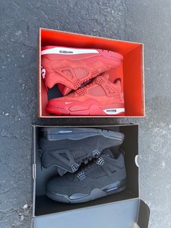 Air Jordan 4 Sneakers – Red and Black