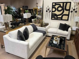 comfortable custom-made Ivory Sofa and Love Seat